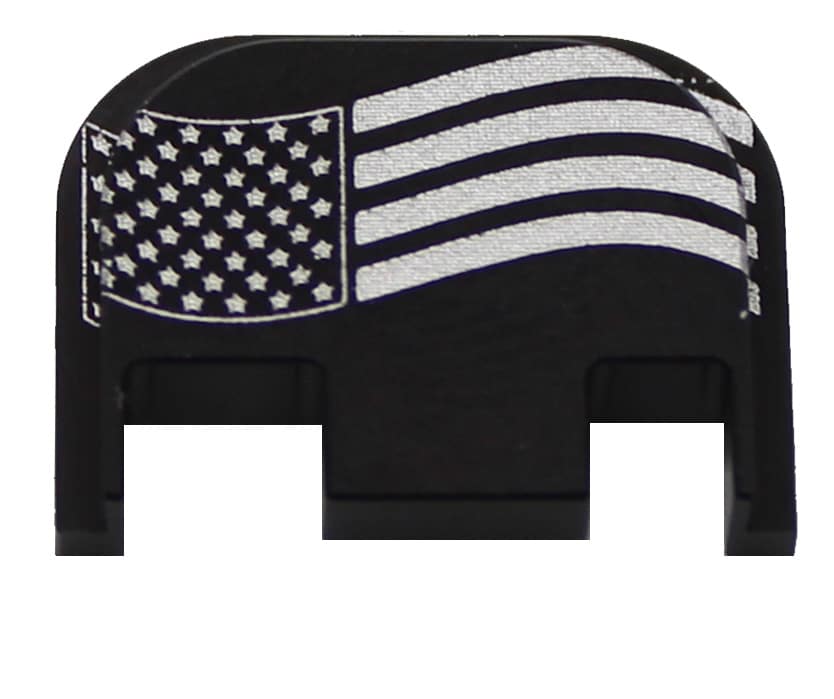 American Flag, Wavy Engraved Glock Back Plate (Full Size/G42/G43)