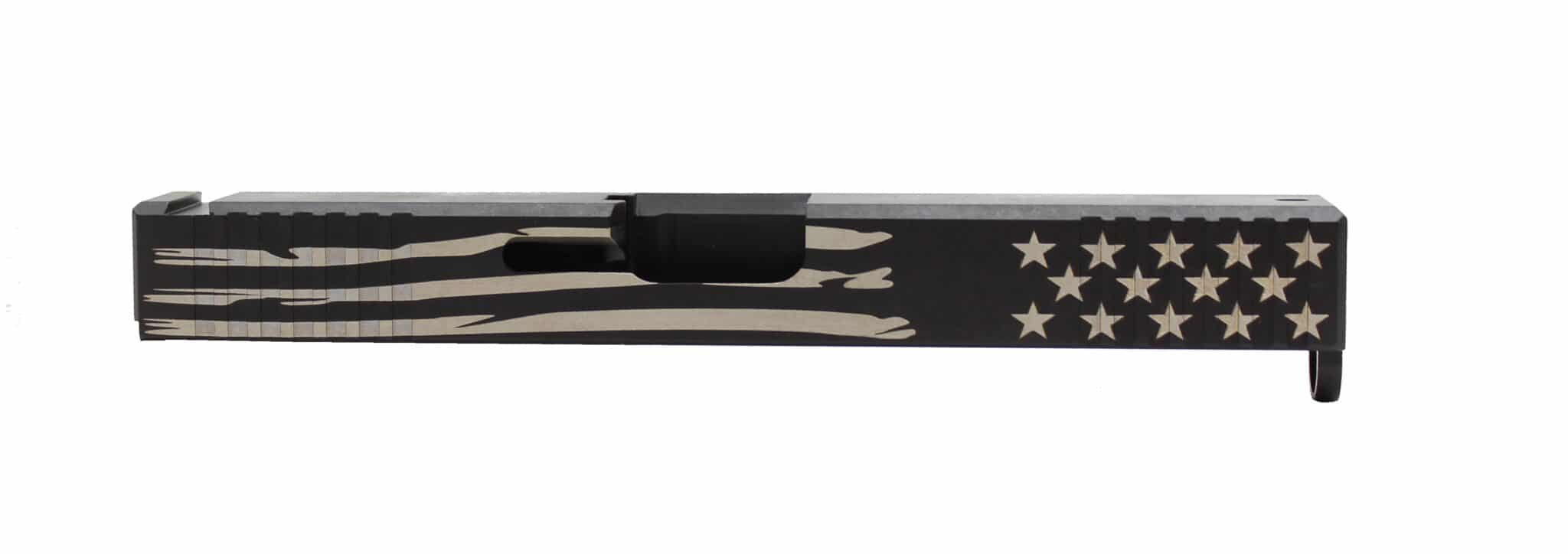 std-flag2 glock slide - engraved american flag