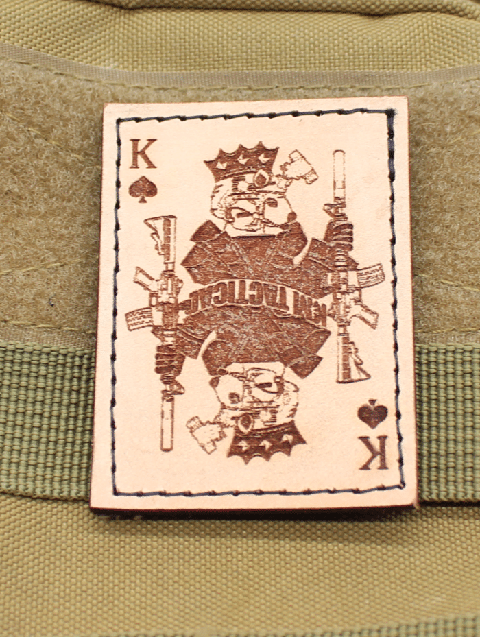 km tactical card patch leather