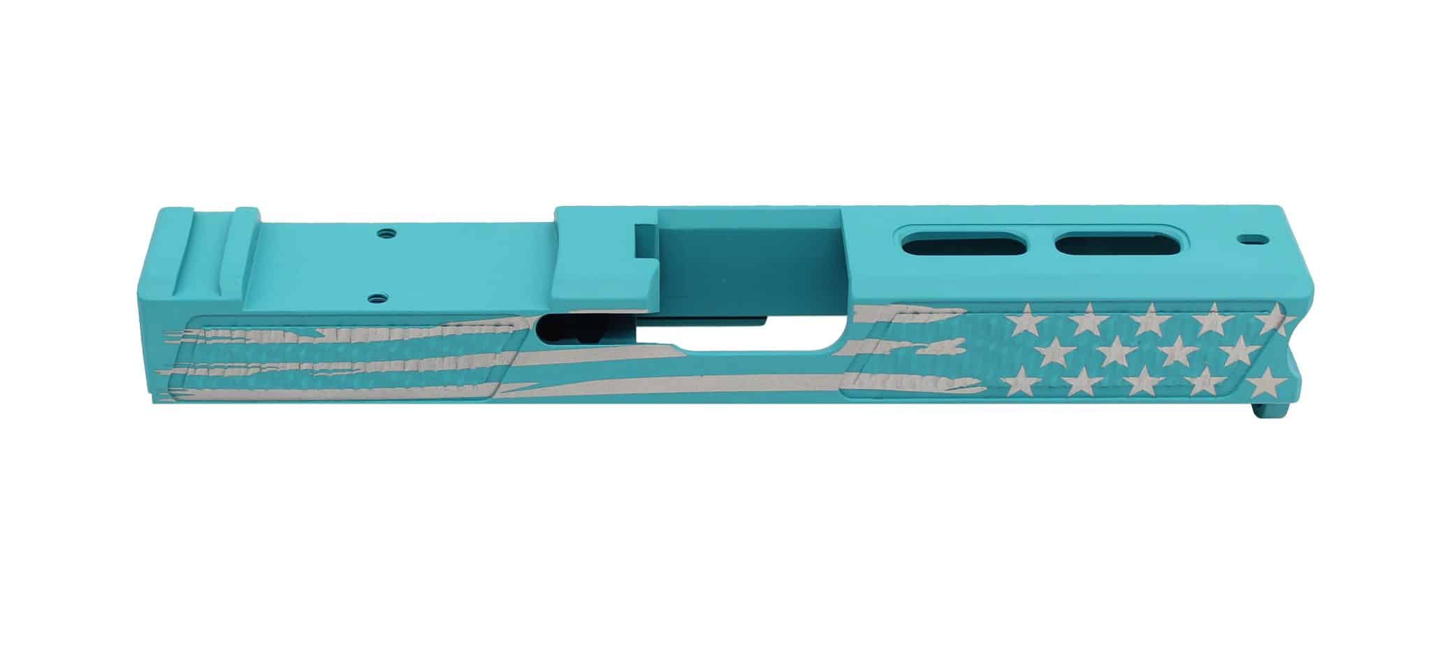 engraved cerakoted american flag glock slide