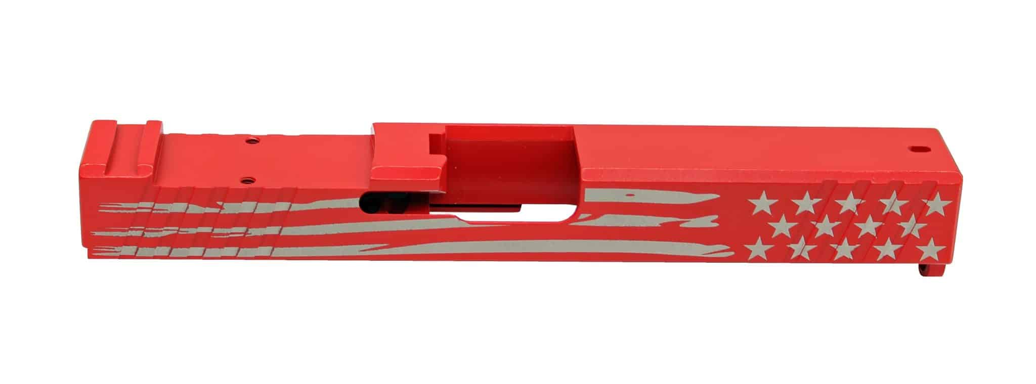 engraved cerakoted american flag glock slide