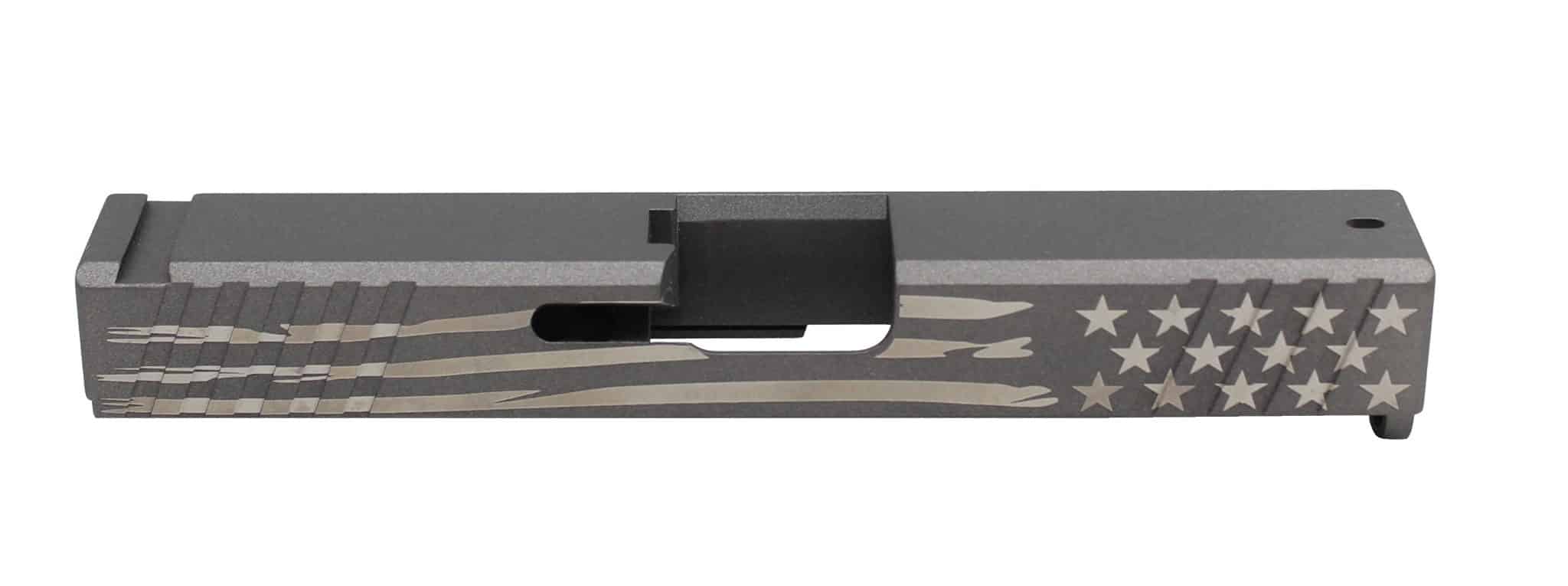 engraved cerakoted american flag glock slide
