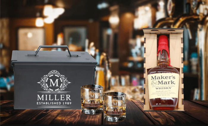 custom engraved ammo can whiskey set