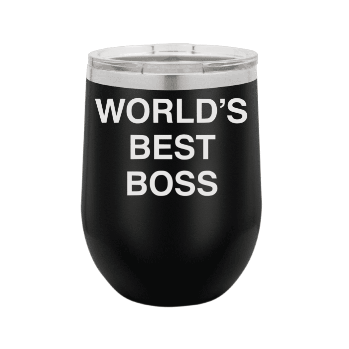 engraved wine tumbler worlds best boss