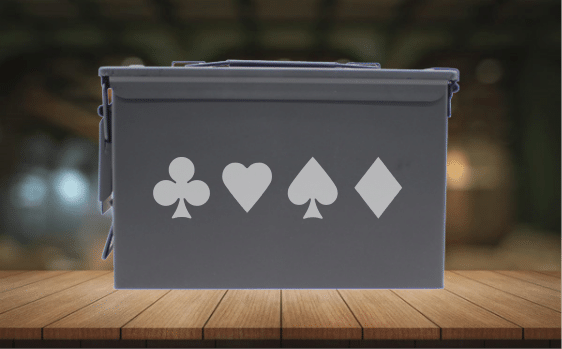 engraved ammo can example - black, backdrop
